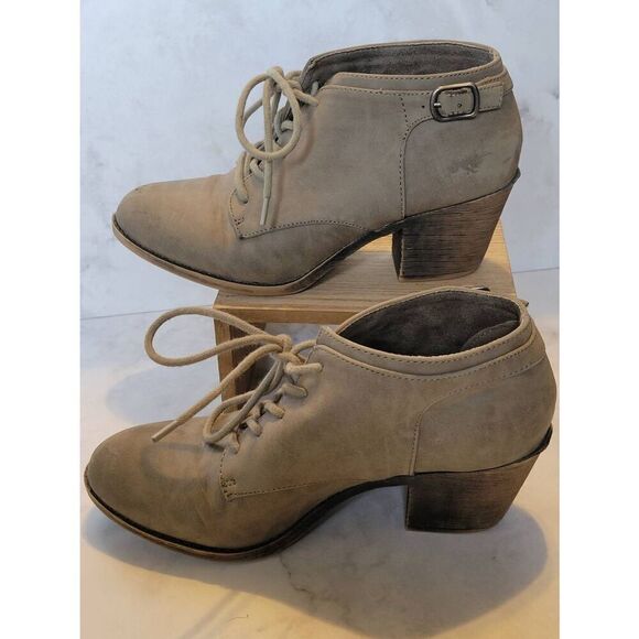 Rocket Dog Beige Lace Up Booties Size 8 - Picture 1 of 8